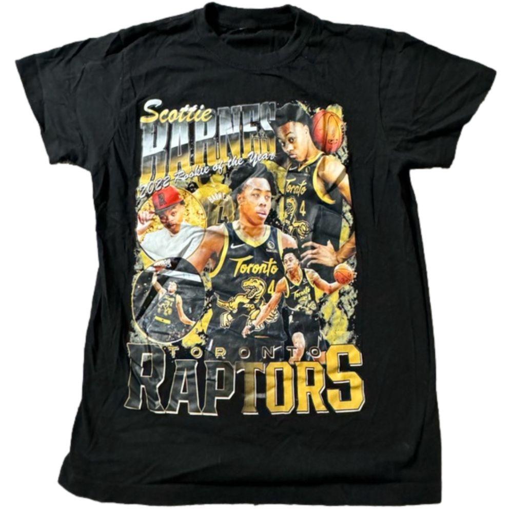 Toronto Raptors Scottie Barnes Rookie of the Year Men’s Medium Black T-Shirt Tee